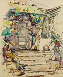 Clarence K. Hinkle, On the Porch, Green Lane