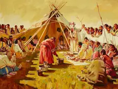Gary Joseph Schildt, Cutting of the Buffalo Tongue, 1995, oil on canvas
