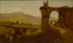 Sanford Robinson Gifford, Arch of Nero at Tivoli from the West, oil on canvas