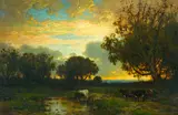 William Hart, Cows in a Pasture, oil on canvas