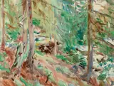 John Singer Sargent, Val d'Aosta, Purtud: A Forest Scene