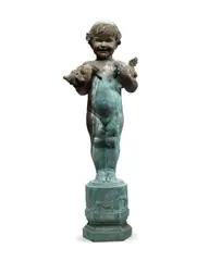 Edith Barretto Stevens Parsons, Duck Baby, bronze with brown and vertigris patina