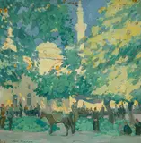 Jane Peterson, Mausoleum, Constantinople, circa 1924, oil on board