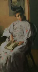 Caroline Stehlin, Girl in Kimono, oil on canvas
