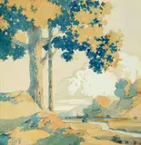 Maxfield Parrish, Tree Sketch (Study for Peaceful Valley (Homestead), 1952)
