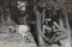 N. C. Wyeth, "I Thank Him for the Knowledge That - I Shall Not Tell!... And, Perhaps,... I Shall Not Wholly Die....Perhaps", oil en grisaille on canvas