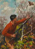 Arthur Davenport Fuller, Hunter with a Woodcock, 1941, oil on canvas