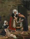 Edgar Melville Ward, Washing Day, oil on canvas