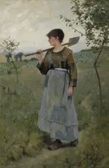Charles Sprague Pearce, Home from the Fields, oil on canvas