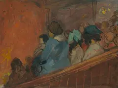 Jerome Myers, In the Gallery, oil on canvas