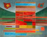 Werner Drewes, Bold Intrusion, oil on canvas