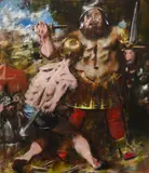 Jack Levine, David and Goliath, 1977, oil on canvas
