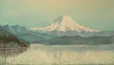 Grafton Tyler Brown, View From Puget Sound, midsummer effect, Mount Tacoma, Washington, 1887, oil on canvas board