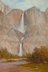 Yosemite Falls by Thomas Hill, oil on canvas, sold Aug 2016