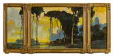 Karl Schmidt, Tall Trees of California (Triptych), 1920, gouache on paper