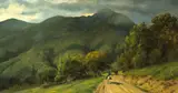 Thaddeus Welch, Riders on a path beneath Mount Tamalpais, 1895, oil on canvas