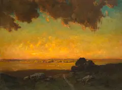 Julian Rix, Cloud shadows, oil on canvas