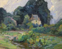 Joseph Raphael, House in Belgium (possibly the artist's home), oil on canvas