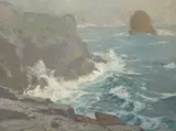 Paul Dougherty, Rising fog, oil on board