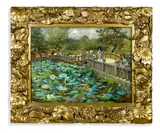 Theodore Wores, Lotus Pond, Shiba, Tokyo, 1886, oil on canvas
