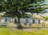 M. Evelyn McCormick, Casa Jesus Soto Adobe, Monterey, oil on canvas