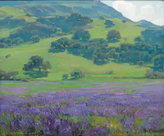 William Wendt, Lupine patch, 1921, oil on canvas