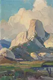 Hanson Puthuff, The Chief in Cajon Pass, oil on board