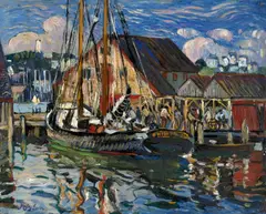 Hayley Lever, Gloucester Harbor, oil on canvas