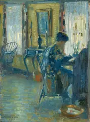 John Hubbard Rich, Woman at a desk, 1920, oil on canvas