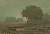 Rising moon by Granville Redmond, oil on canvas board, sold Aug 2016