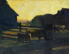 October by Armin Carl Hansen, oil on canvas, sold Aug 2016