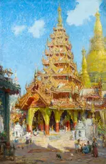 Shwe Dagon Pagoda, Burma by Colin Campbell Cooper, 1915, oil on canvas, sold Aug 2016