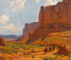 Edgar Alwin Payne, Monument Valley, Riverbed, oil on canvas