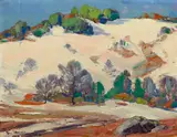Paul Lauritz, Trees and Foothills, oil on paper affixed to board
