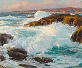 Edgar Alwin Payne, High surf along the Laguna coast, oil on canvas