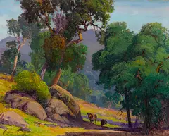 Fred Grayson Sayre, Pastoral II (Cows in a Landscape), oil on canvas