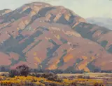 Sam Hyde Harris, Sunlit foothills, oil on canvas board