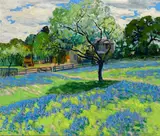 William Alexander Griffith, Lupine in bloom on a ranch, 1928, oil on canvas