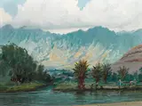 D. Howard Hitchcock, Manoa Valley from Ala Wai Boulevard