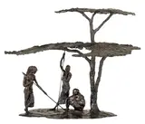 Jonathan Kenworthy, Noon at Maralal - Samburu Beneath an Acacia tree, 1970, bronze with dark brown patina