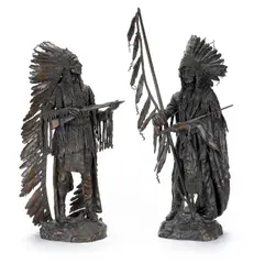 Carl Kauba, War and Peace: A Pair of Bronzes