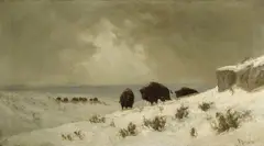 Frederick Ferdinand Schafer, Winter on the plains, oil on canvas