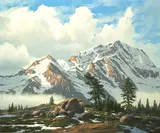 James A. Fetherolf, Chilkat Range, Alaska, oil on canvas