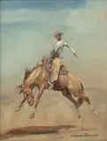 Bucking horse by Edward Borein, watercolor on paper, sold Aug 2016