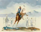 Elling William "Bill" Gollings, Bronco buster (Breaking 'em in)