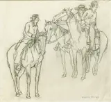 Edgar Alwin Payne, Looking, pencil on paper