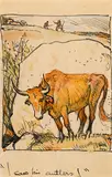 Maynard Dixon, Navajo Bathers on the Little Colorado, Arizona; Standing Bull (I Saw his Antlers!) (A group of two)