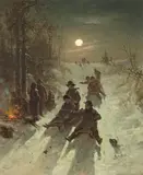 Thomas Hill, Tobogganing, oil on canvas