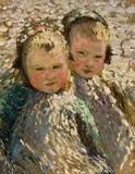 Joseph Raphael, Two children, oil on canvas