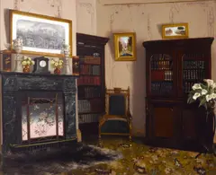 Frederic Yates, Gough street interior, San Francisco, circa 1883, oil on canvas